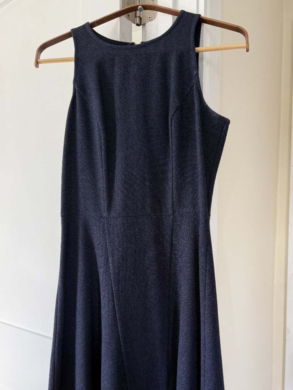 Navy Blue high-neck office dress